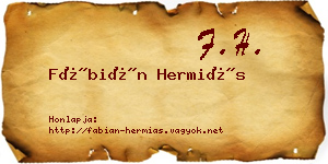 Fábián Hermiás névjegykártya